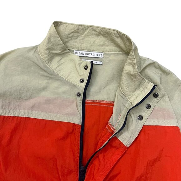 Urban Outfitters Copenhagen Nylon Jumpsuit Small Orange Navy Retro Gorpcore - Picture 5 of 16